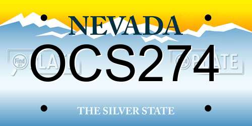OCS274 Nevada License Plate
