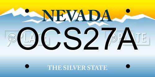 OCS27A Nevada License Plate