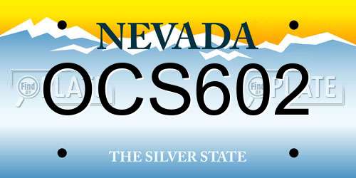 OCS602 Nevada License Plate