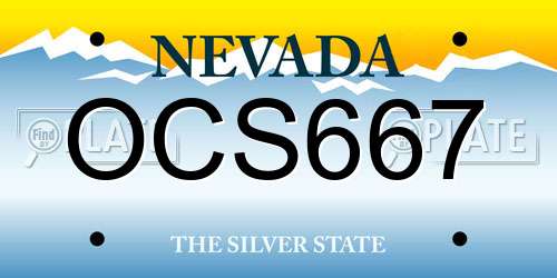 OCS667 Nevada License Plate