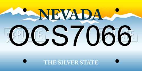 OCS7066 Nevada License Plate