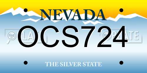 OCS724 Nevada License Plate