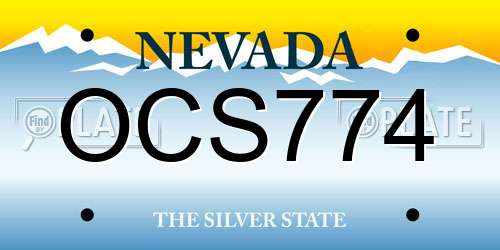 OCS774 Nevada License Plate