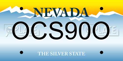 OCS90O Nevada License Plate