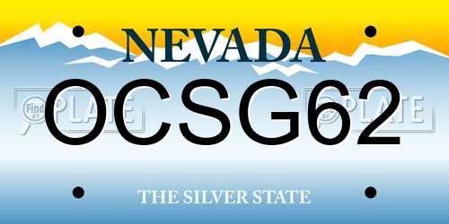 OCSG62 Nevada License Plate