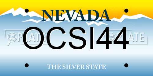 OCSI44 Nevada License Plate