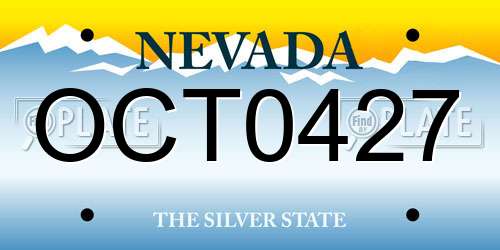 OCT0427 Nevada License Plate