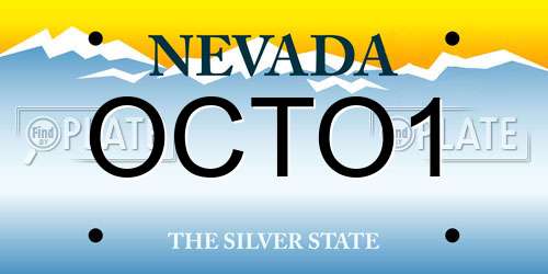 OCTO1 Nevada License Plate