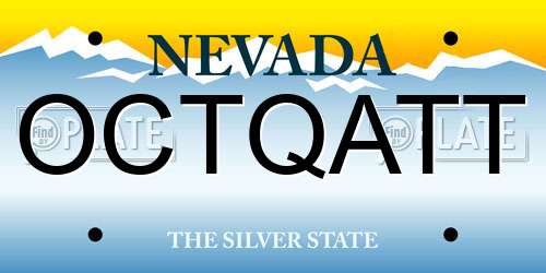 OCTQATT Nevada License Plate
