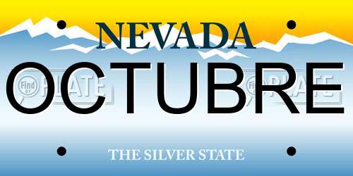 OCTUBRE Nevada License Plate
