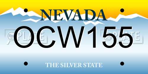 OCW155 Nevada License Plate