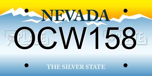OCW158 Nevada License Plate