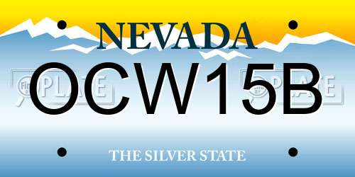 OCW15B Nevada License Plate