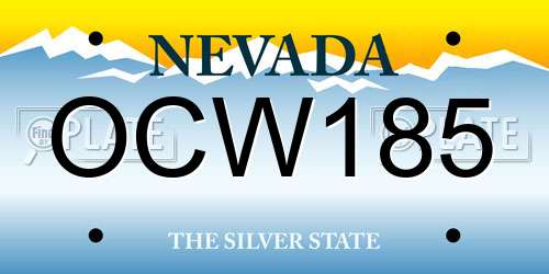 OCW185 Nevada License Plate
