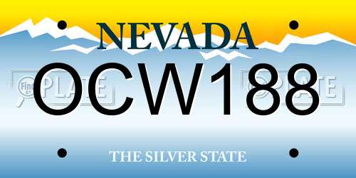 OCW188 Nevada License Plate