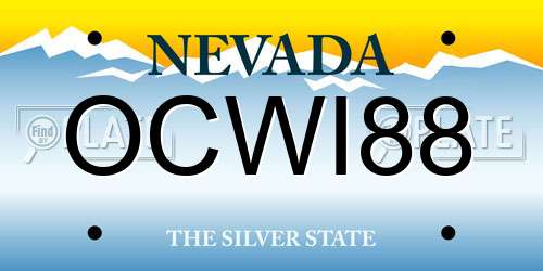 OCWI88 Nevada License Plate