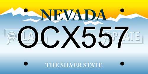 OCX557 Nevada License Plate