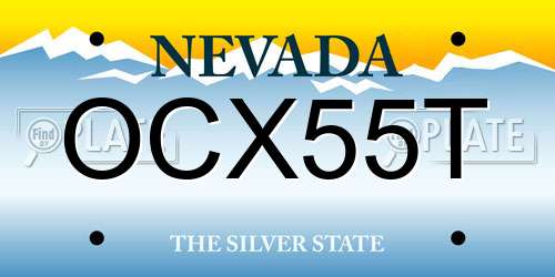OCX55T Nevada License Plate