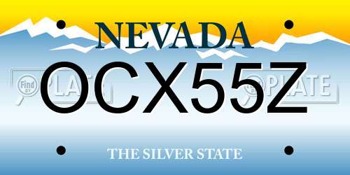 OCX55Z Nevada License Plate