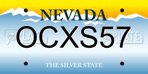 OCXS57 Nevada License Plate