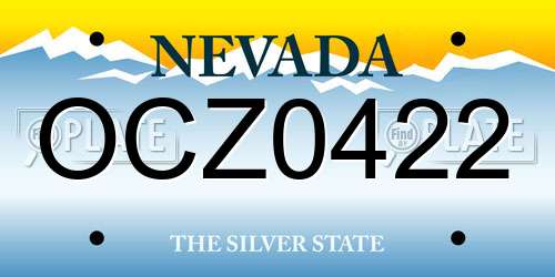 OCZ0422 Nevada License Plate