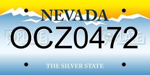 OCZ0472 Nevada License Plate