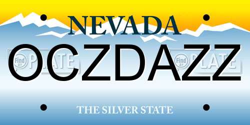 OCZDAZZ Nevada License Plate