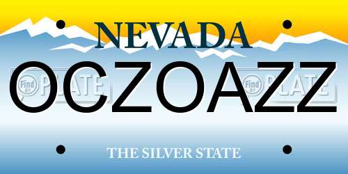 OCZOAZZ Nevada License Plate
