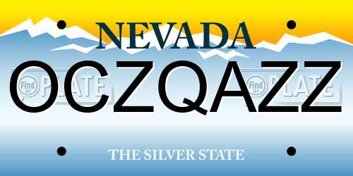 OCZQAZZ Nevada License Plate