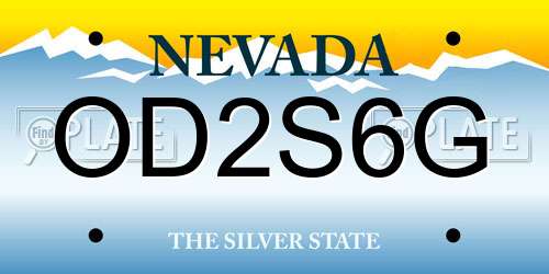 OD2S6G Nevada License Plate