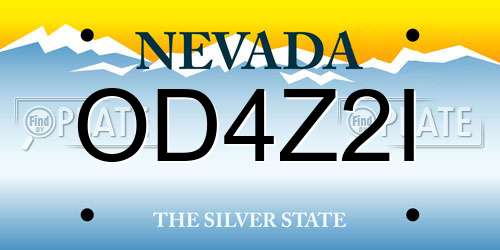 OD4Z2I Nevada License Plate