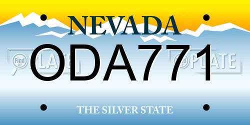 ODA771 Nevada License Plate
