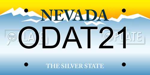 ODAT21 Nevada License Plate