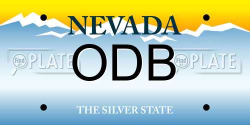 ODB Nevada License Plate