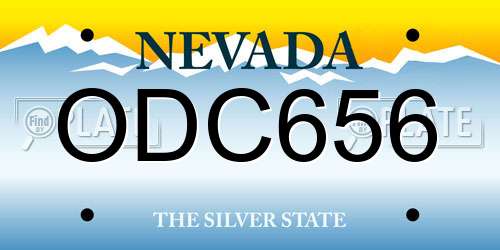 ODC656 Nevada License Plate