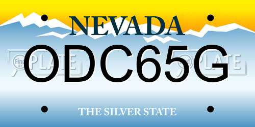 ODC65G Nevada License Plate