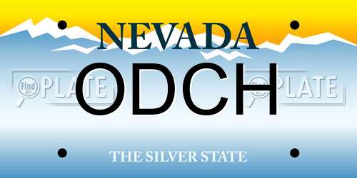 ODCH Nevada License Plate