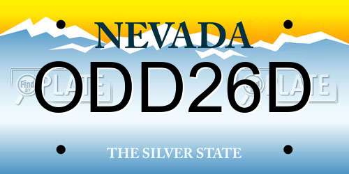 ODD26D Nevada License Plate