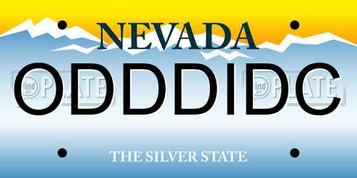 ODDDIDC Nevada License Plate