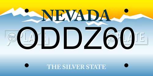 ODDZ60 Nevada License Plate