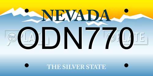 ODN770 Nevada License Plate