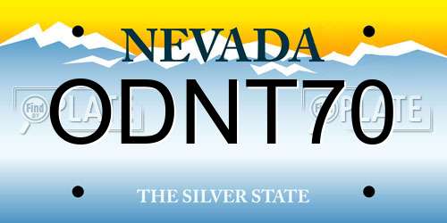 ODNT70 Nevada License Plate
