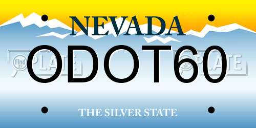 ODOT60 Nevada License Plate
