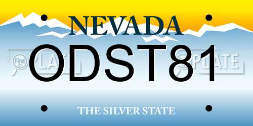 ODST81 Nevada License Plate