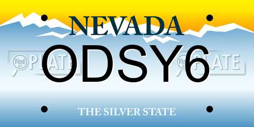 ODSY6 Nevada License Plate