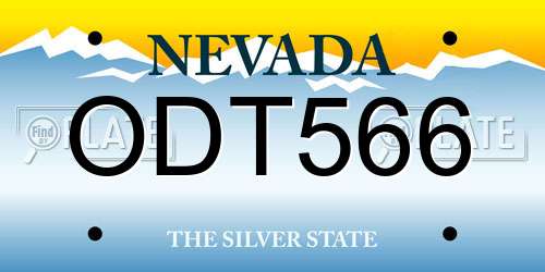 ODT566 Nevada License Plate