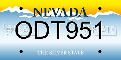 ODT951 Nevada License Plate