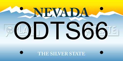 ODTS66 Nevada License Plate