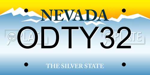 ODTY32 Nevada License Plate