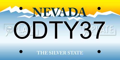 ODTY37 Nevada License Plate